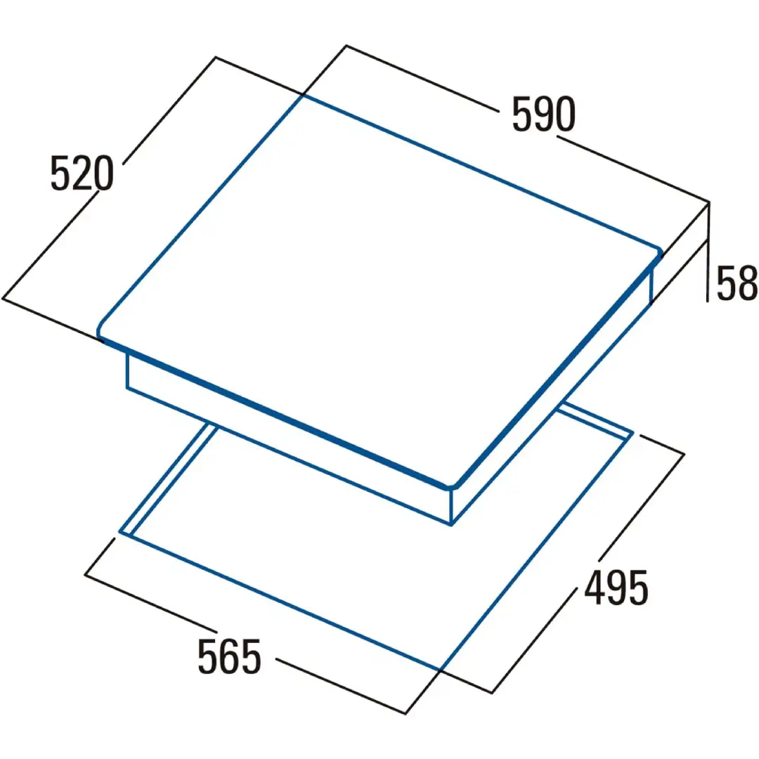 Medidas de la placa de inducción CATA IB-6303BK/A, ideal para adaptarse a cocinas de 60 cm de ancho, con un diseño elegante y funcional - Electrocash