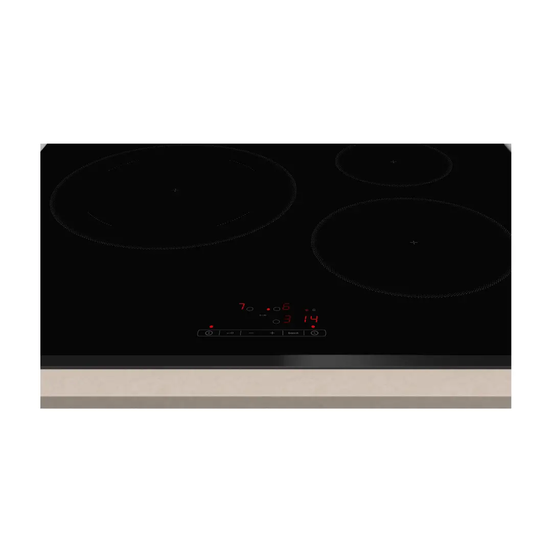 Vista alternativa de la placa de inducción Balay 3EB-965LR con 3 zonas de cocción y 7.4KW de potencia, en color negro. - Electrocash