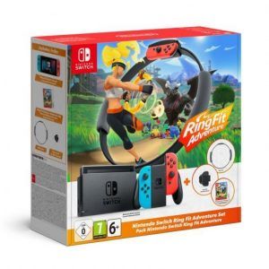PACK NINTENDO SWITCH AZUL NEÓN Y ROJO NEÓN + RING FIT ADVENTURE