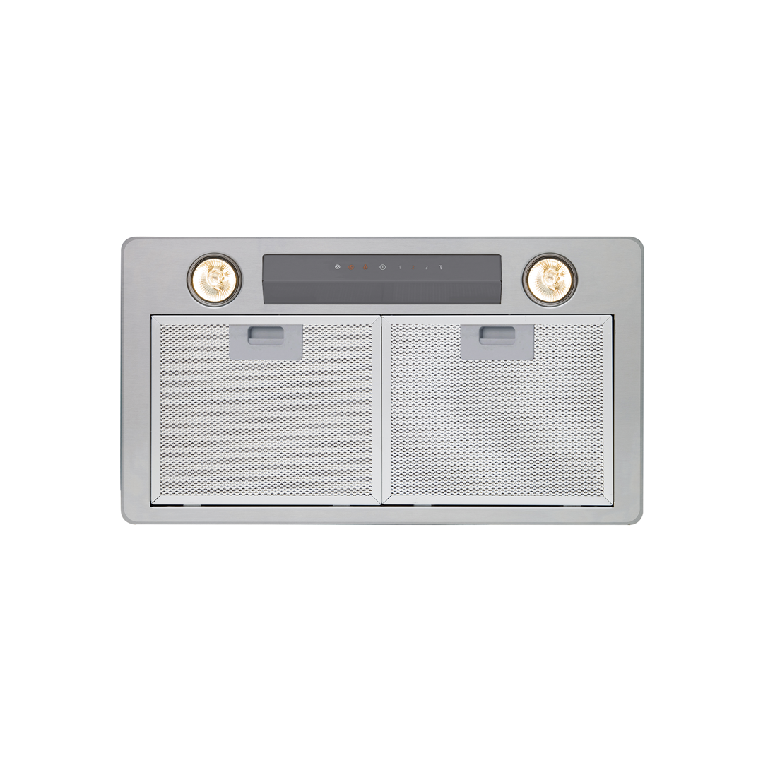 Imagen principal de la campana grupo filtrante GL-45X Cata en acero inoxidable, de 60cm, resaltando su diseño elegante y funcionalidad, disponible en Electrocash