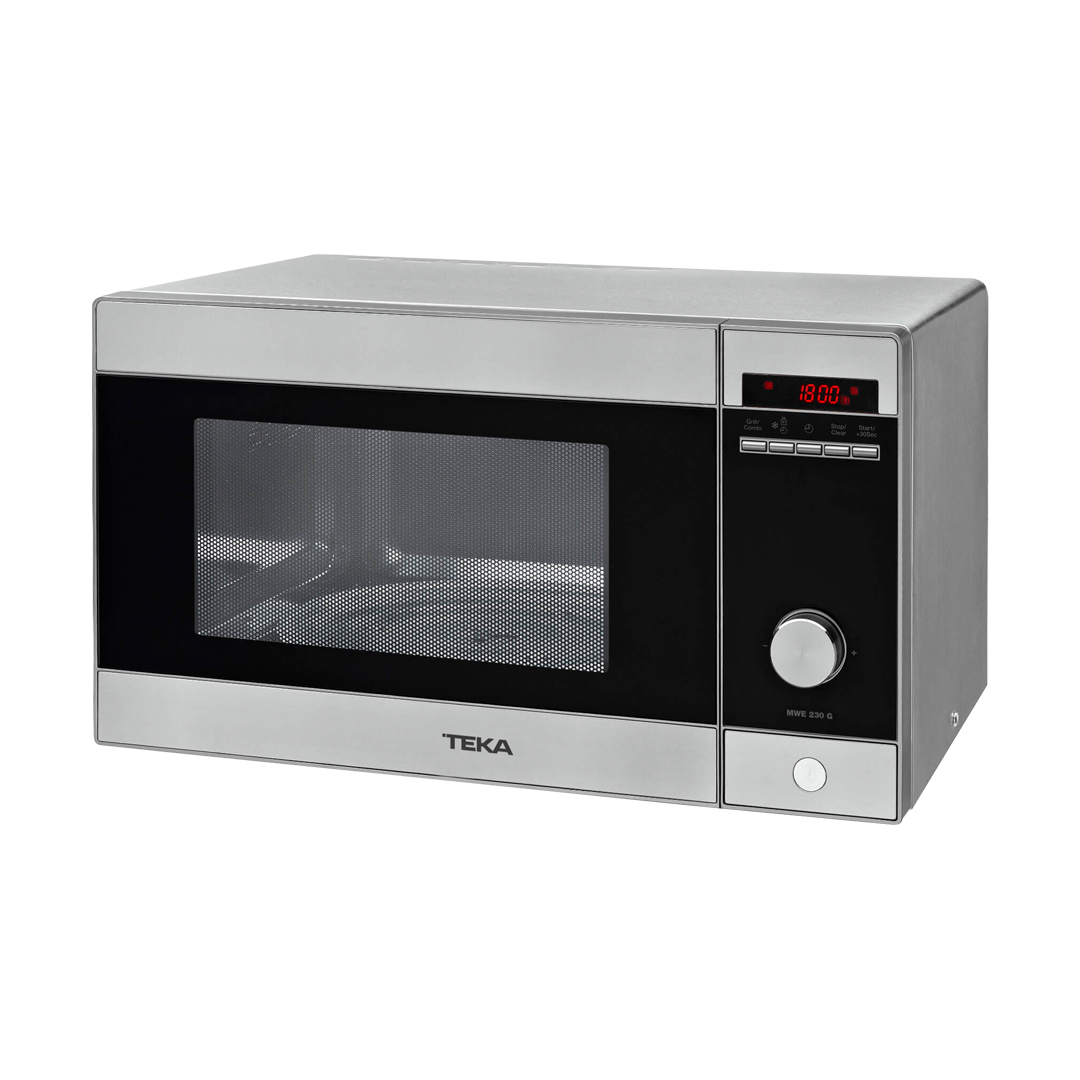 Imagen principal del microondas blanco MWE 230G Teka, con una potencia de 800W, capacidad de 23L y función de grill, disponible en Electrocash