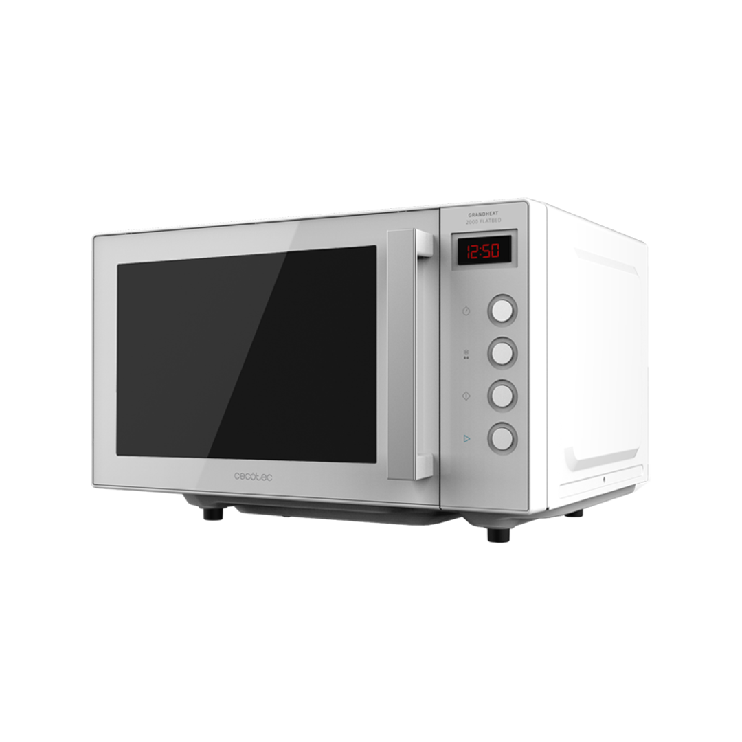 Imagen principal del microondas blanco 01397 GrandHeat Cecotec 2000, destacando su diseño moderno y funcionalidad avanzada, disponible en Electrocash