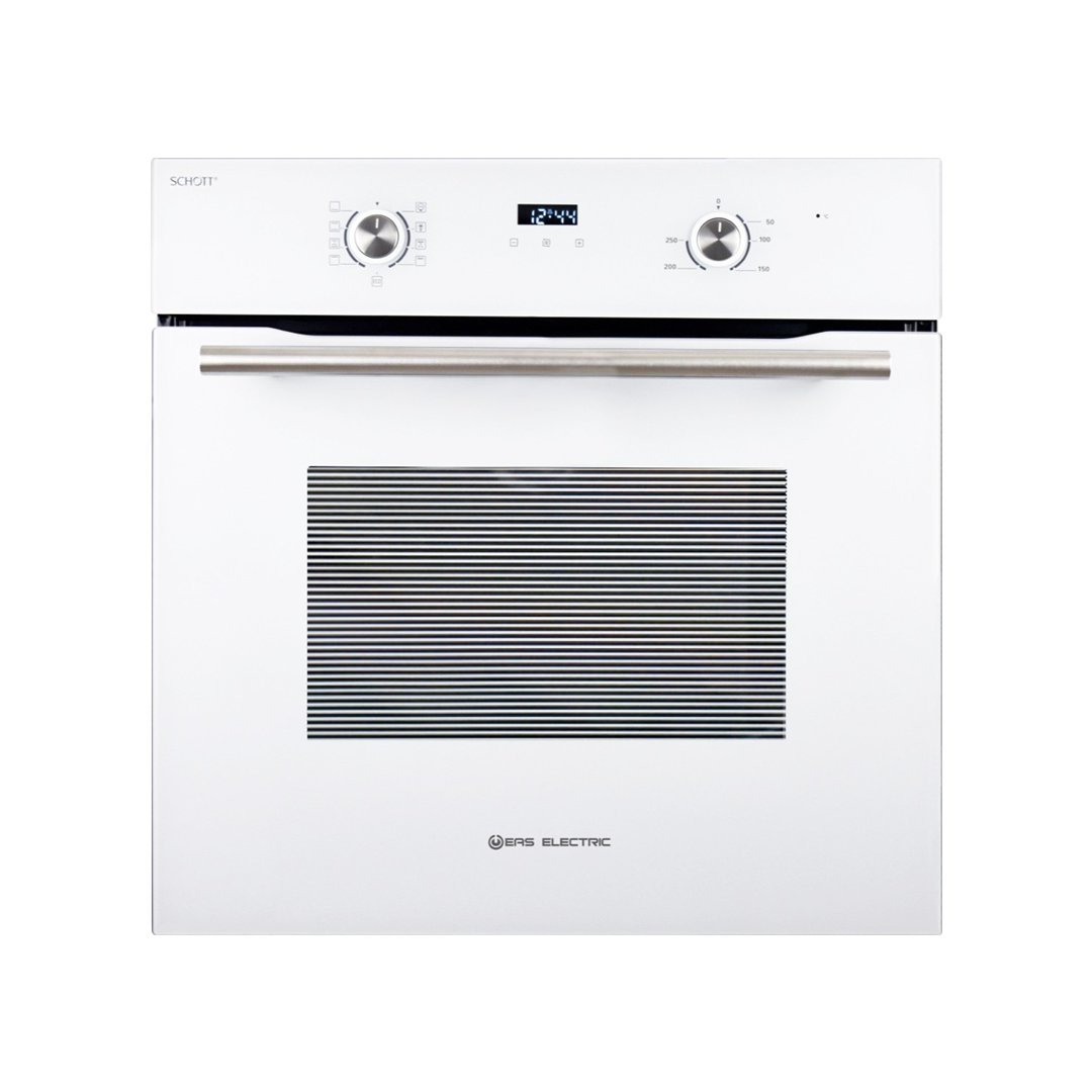 Imagen principal del horno blanco EMV-701DGW de EAS Electric, con clasificación A y 8 programas de cocción, ideal para preparar tus platos favoritos de manera eficiente, disponible en Electrocash