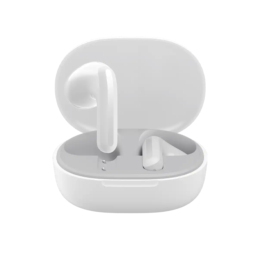 Vista exterior de los auriculares Redmi Buds 4 Lite Xiaomi Blanco M2231E fuera de la caja