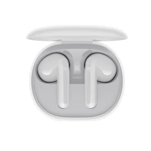 Vista de la caja abierta de los auriculares Redmi Buds 4 Lite Xiaomi Blanco M2231E con los auriculares dentro