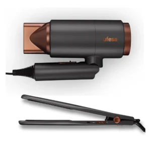 PACK SECADOR PLEGABLE + PLANCHA PELO MY GLAMOUR SET UFESA 2200W 200ºC