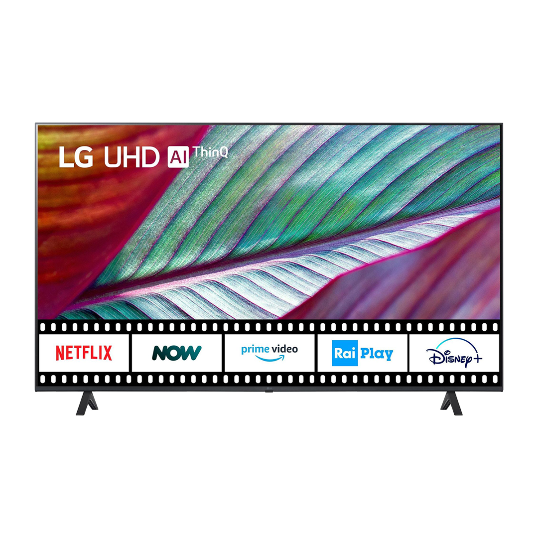 Vista frontal del televisor LED 65 pulgadas LG 65UR78006LK con resolución UHD 4K y funciones Smart TV