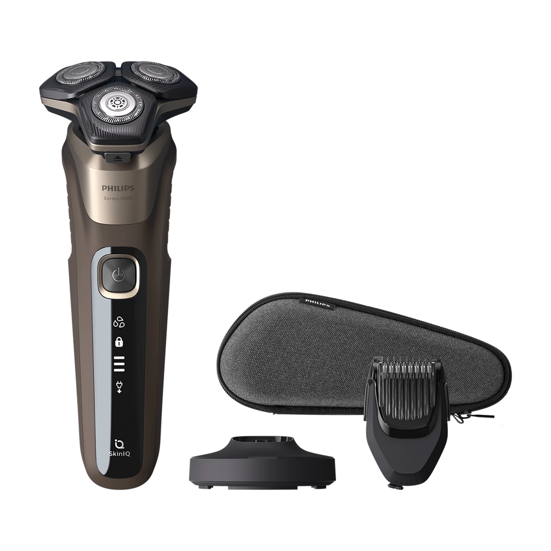 Imagen principal de la afeitadora S-5589-38 de Philips, diseñada con sensor para barba, proporcionando un afeitado preciso y cómodo, disponible en Electrocash