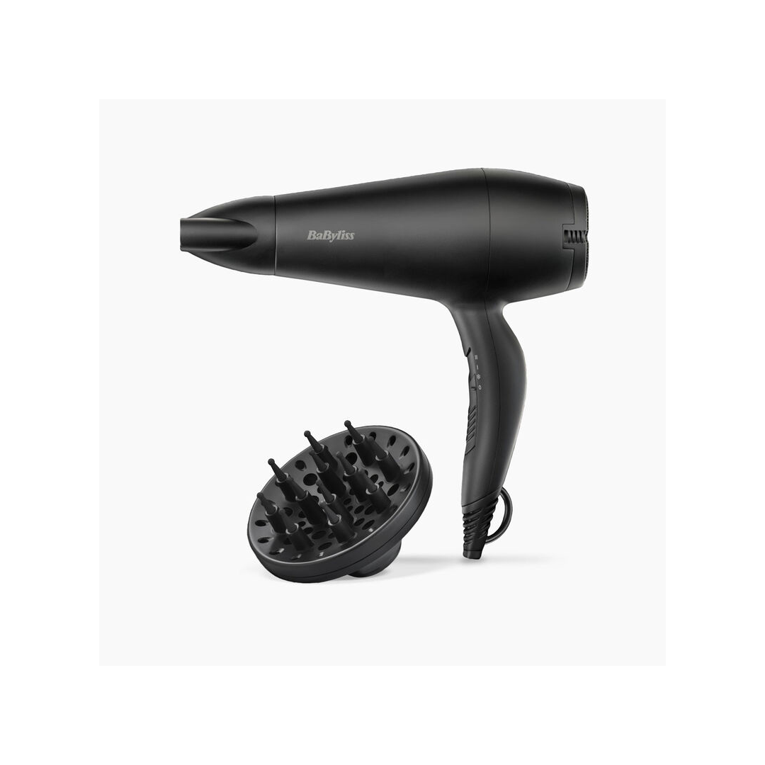 Imagen principal del secador D-215DE Power Smooth de Babyliss, con una potencia de 2200W y difusor incorporado, ideal para un secado rápido y suave, disponible en Electrocash