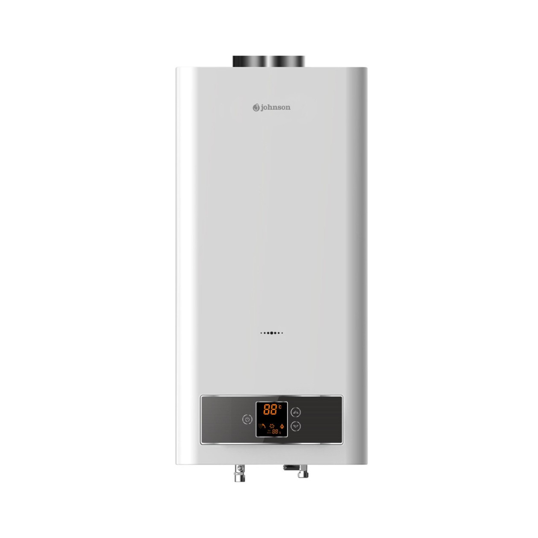 Imagen principal del calentador estanco ARGON-11GNK Johnson A, diseñado para gas natural, destacando su eficiencia y diseño moderno, disponible en Electrocash