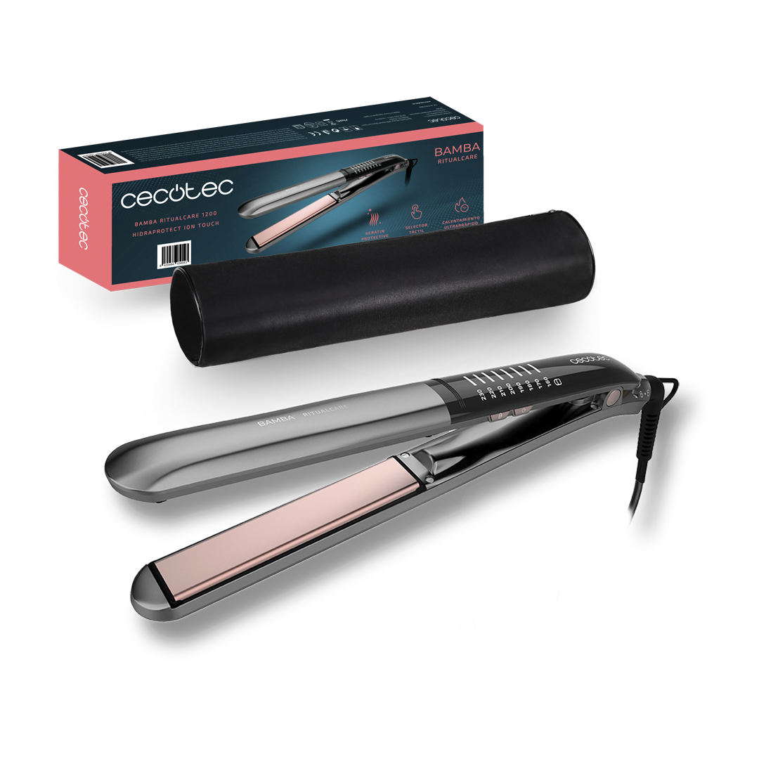 Imagen principal de la plancha de pelo 03404 Bamba 1200 de Cecotec, diseñada para un alisado rápido y eficiente, disponible en Electrocash