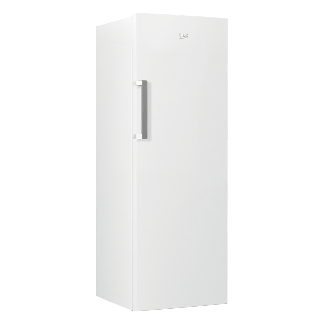 Congelador vertical Beko RFNE-290L41WN en color blanco, 171x60 cm, con 5 cajones. Disponible en Electrocash