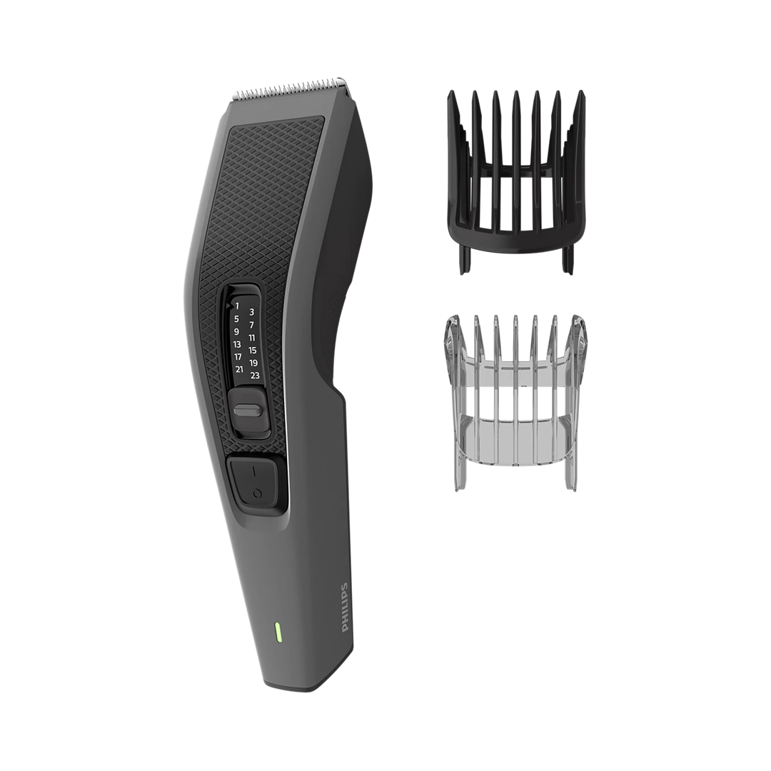 Imagen principal del cortapelos HC3525/15 de Philips, con una autonomía de 45 minutos y 13 posiciones de longitud de corte, ideal para un corte de pelo personalizado y preciso, disponible en Electrocash