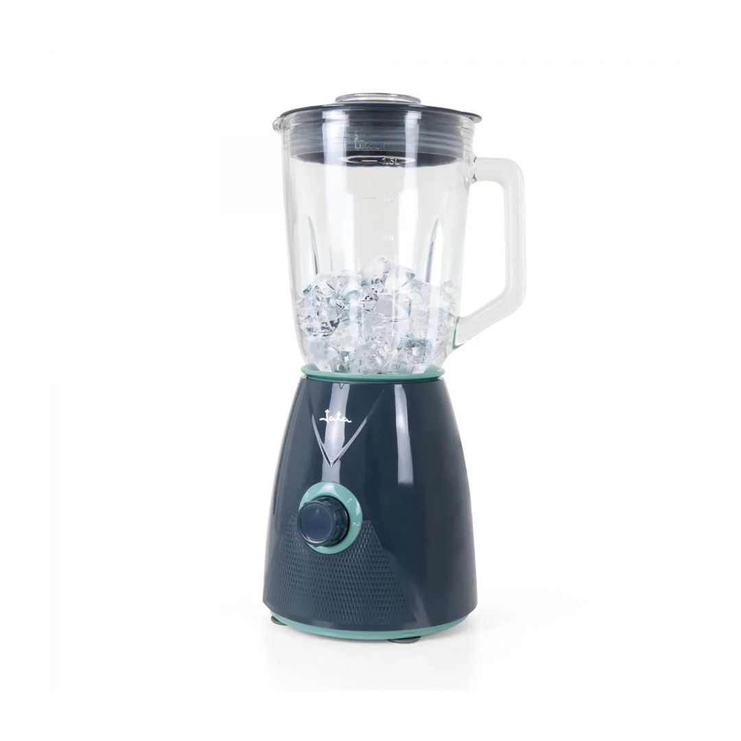 Imagen principal de la batidora de vaso JEBT-1265 de Jata, con una potencia de 1300W y capacidad de 1.5 litros, en color azul, ideal para preparar batidos y alimentos con facilidad, disponible en Electrocash