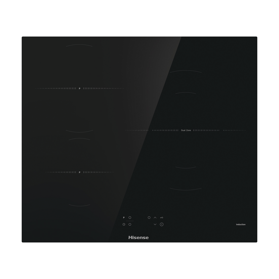 Imagen principal de la placa de inducción HI-6311BSCE de Hisense, con una potencia de 7.2kW y tres zonas de cocción, disponible en Electrocash