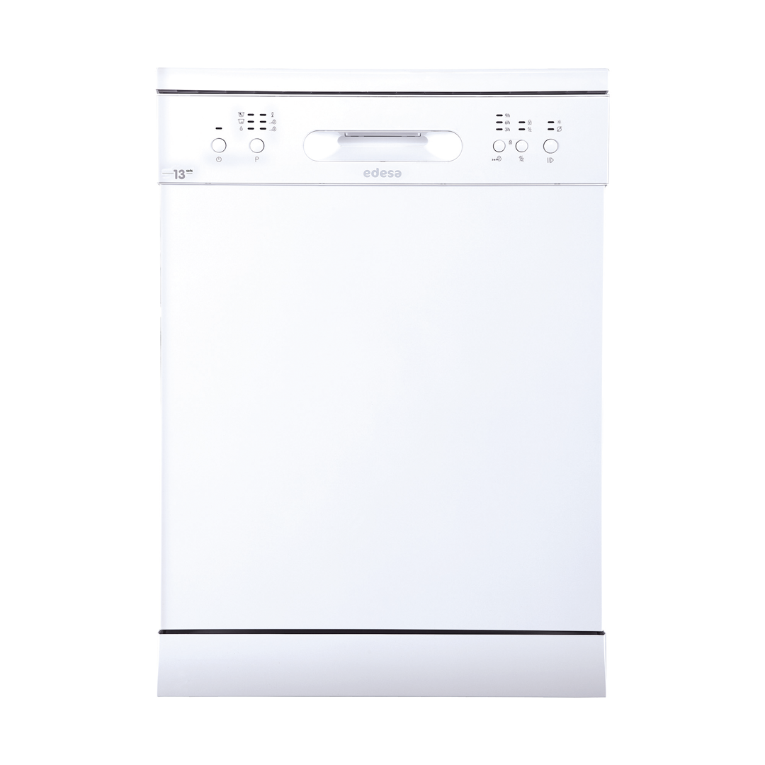 Lavavajillas Edesa EDW-6130 WH en color blanco, capacidad para 13 cubiertos. Disponible en Electrocash