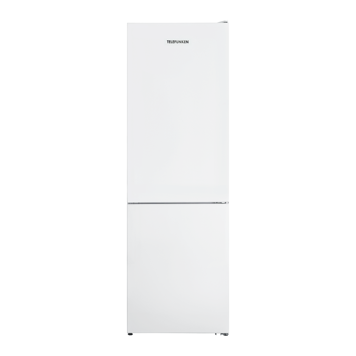 Vista frontal del frigorífico combi blanco Telefunken TLKC-86W No Frost con puertas cerradas, modelo de 186x60 cm y eficiencia energética