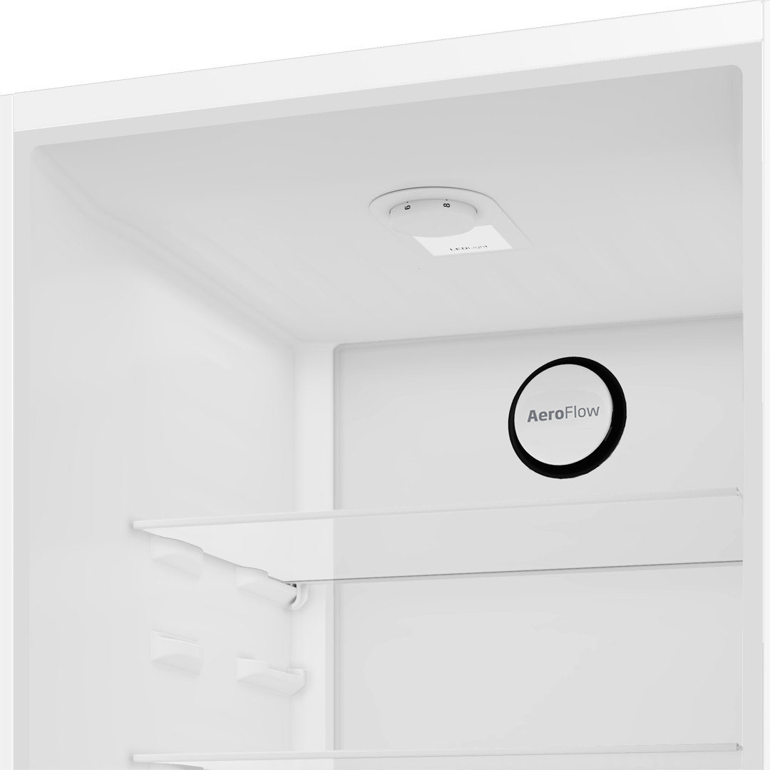 Promoción del sistema Aero Flow del frigorífico combi Beko B1RCNE-404G en color Dark Inox, asegurando una circulación de aire óptima. Disponible en Electrocash