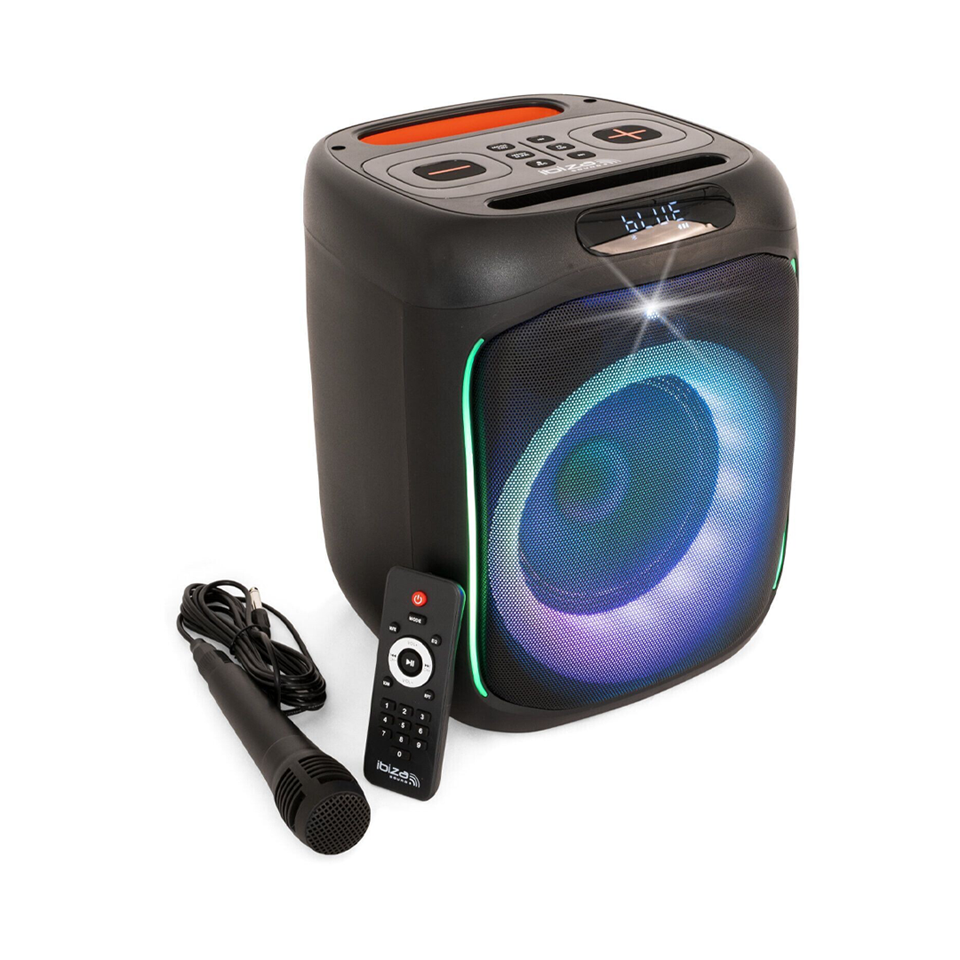 Altavoz Bluetooth Ibiza Sound CUBE-180 180W con luces LED