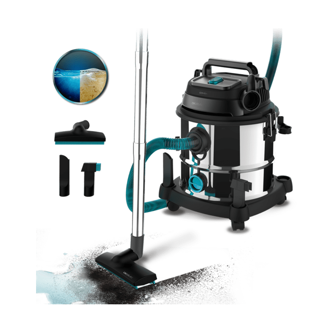 Imagen principal del aspirador sin bolsa 08114 Wet&Dry Steel Cecotec - Electrocash