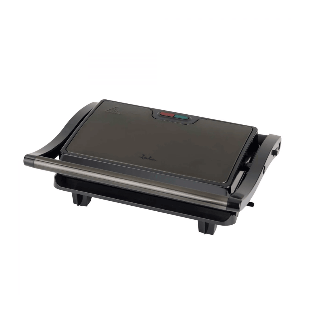 Imagen principal del grill doble JEGR-1106 de Jata, con una potencia de 750W y apertura de 180 grados, ideal para cocinar de manera uniforme y rápida