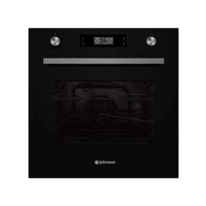 Imagen principal del horno negro JOR-70N de Johnson, con clasificación energética A, 8 programas de cocción y multi display, ideal para una cocción precisa y eficiente, disponible en Electrocash