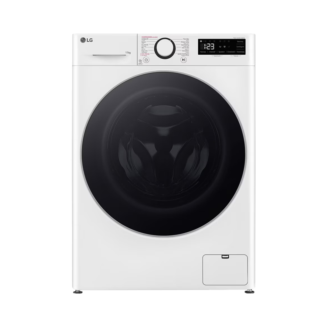Imagen principal de la lavadora blanca F4-WR5011A6F LG A, resaltando su diseño y características avanzadas en Electrocash