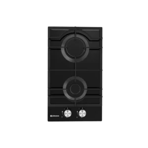 Imagen principal de la placa modular de cristal a gas JAMA-230BN de Johnson, con 2 fuegos, ideal para una cocción rápida y eficiente, disponible en Electrocash