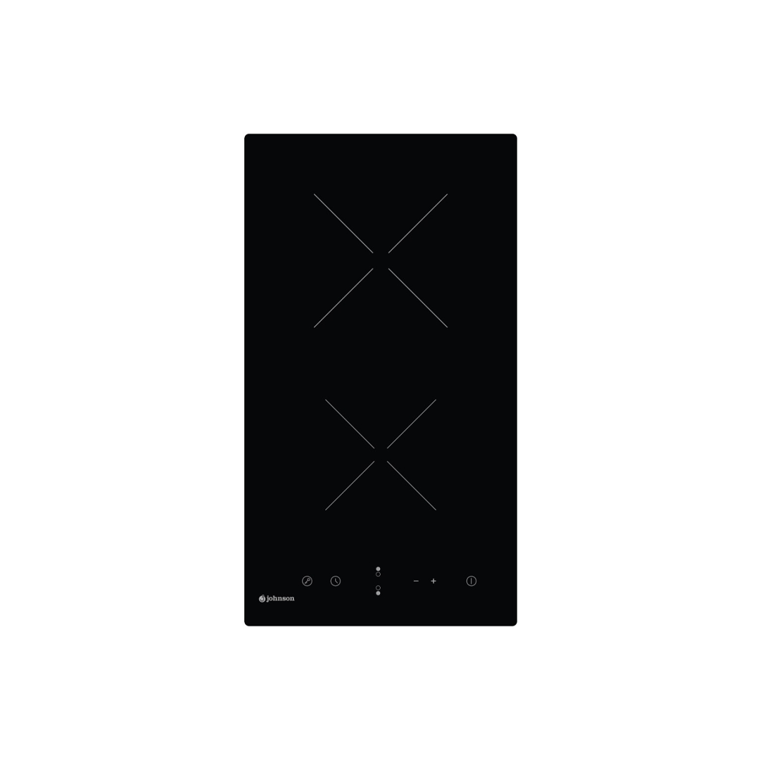 Imagen principal de la placa modular vitrocerámica JVICA-2301 de Johnson, con 2 zonas de cocción y una potencia de 3.3KW, ideal para una cocción precisa y eficiente, disponible en Electrocash