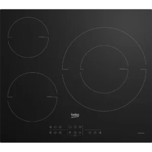 Imagen principal de la placa de inducción HII-63205MT de Beko, con 3 zonas de cocción y 7.2KW de potencia