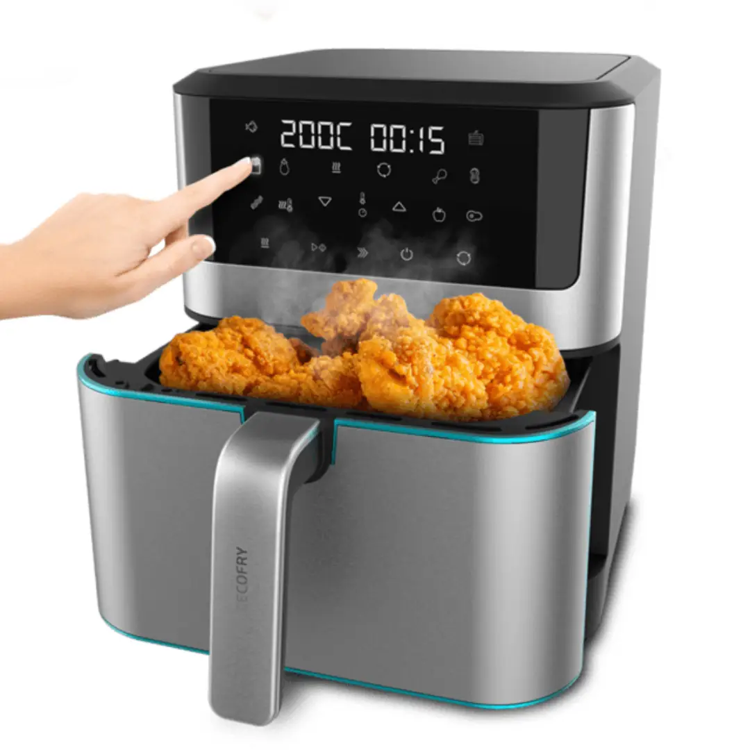 Freidora Dietética 04984 Supreme 8000 Cecotec Inox en uso, cocinando alimentos de manera saludable, disponible en Electrocash