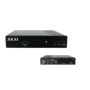 Imagen principal del receptor TDT ZAP-266K-H Akai, compatible con DVB-T2, equipado con puertos SCART y HDMI para una conectividad versátil