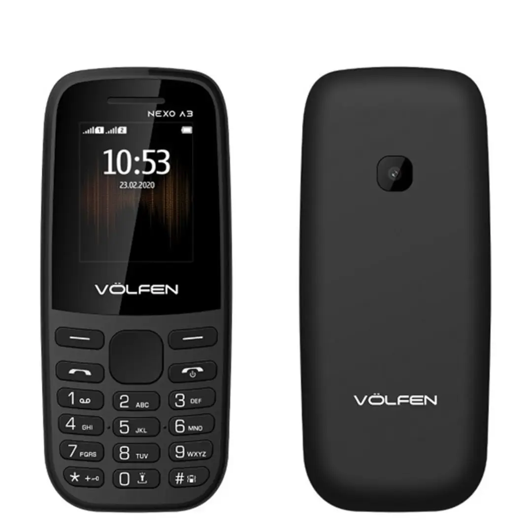 Imagen principal del Teléfono Móvil Nexo A3 Völfen con pantalla de 1,8 pulgadas y ranura para Micro SD, disponible en Electrocash
