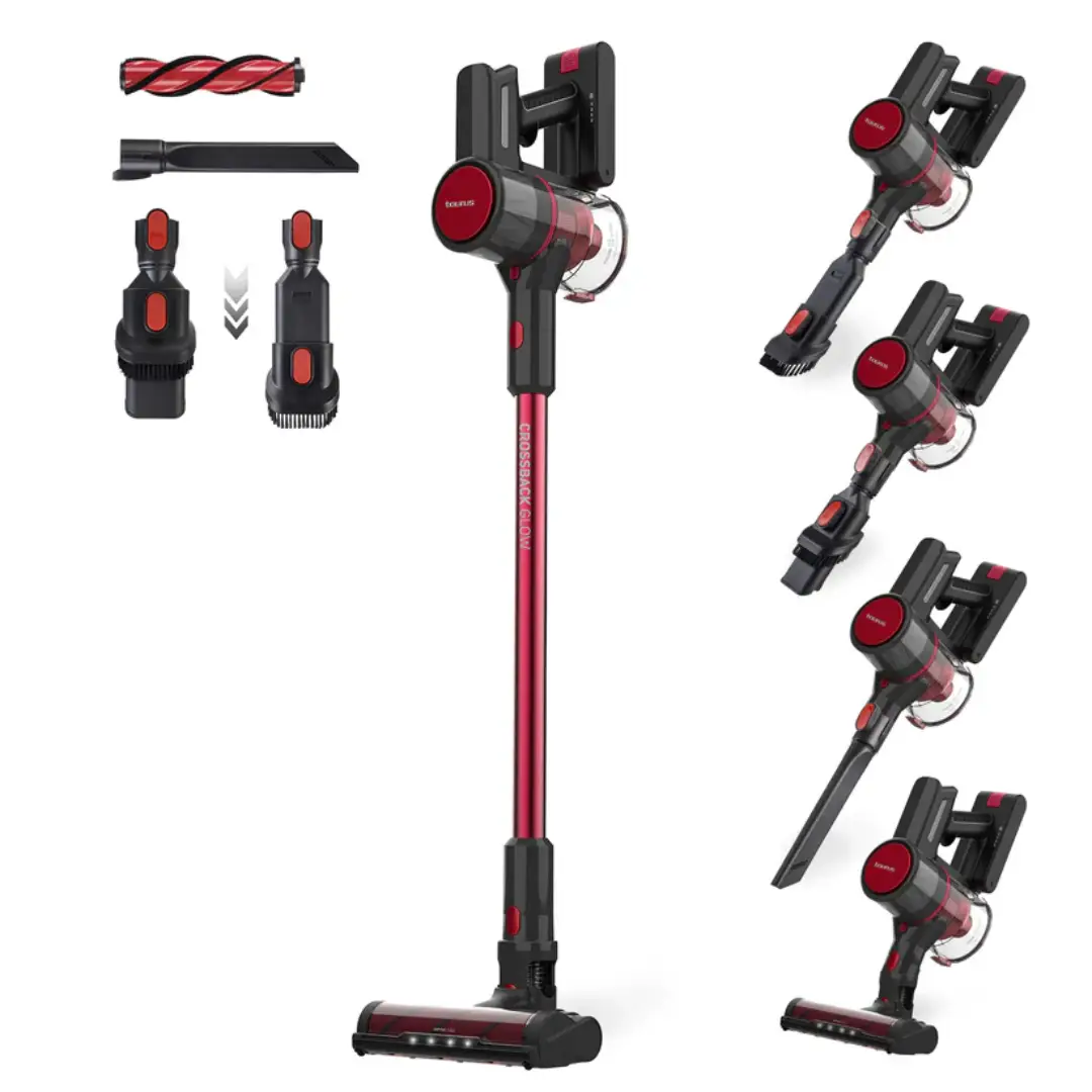 Imagen principal del Aspirador Escoba Crossback Glow Taurus 22.2V, con una autonomía de 45 minutos, disponible en Electrocash