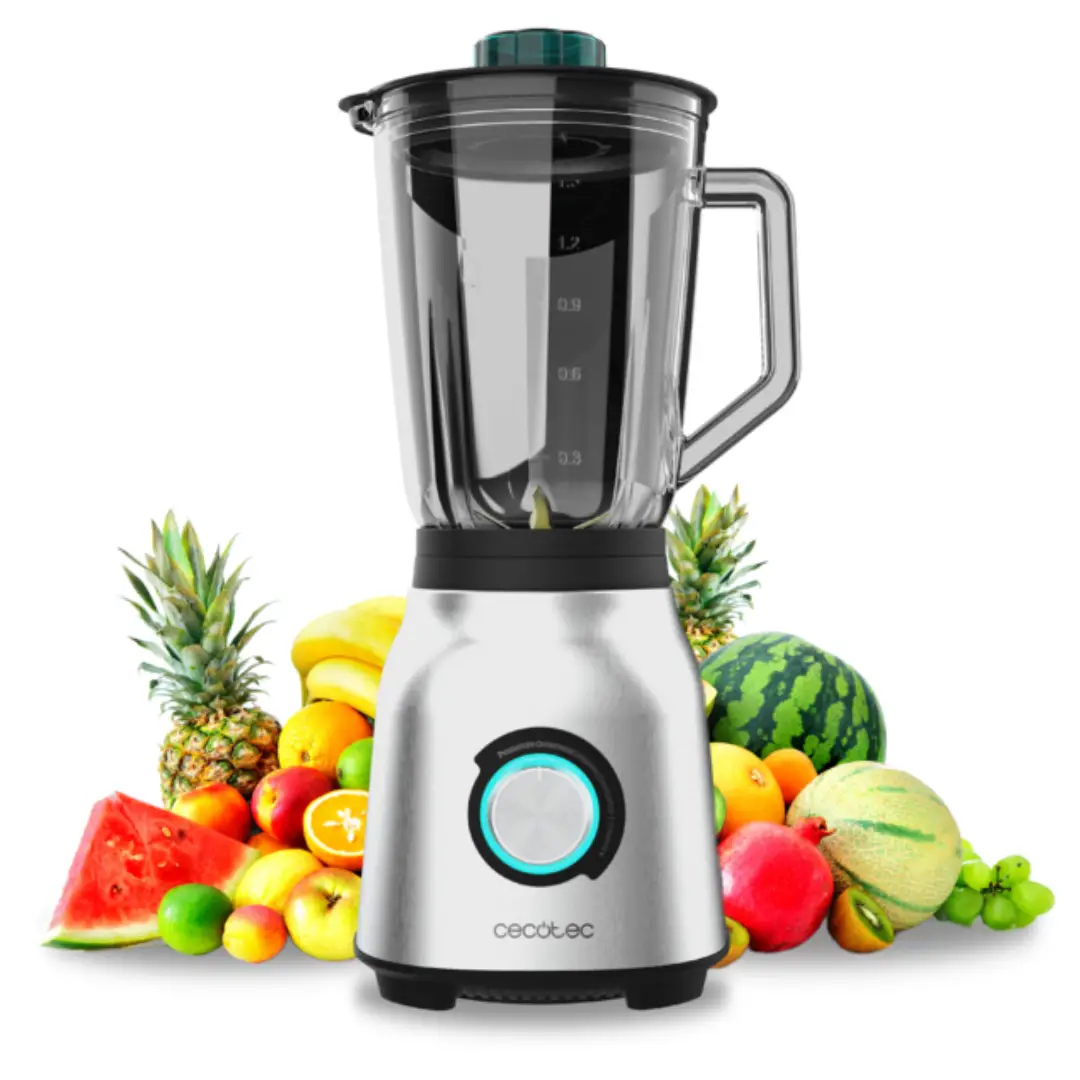 Vista principal de la Batidora de Vaso 04382 Power Black de Cecotec con 1800W de potencia y capacidad de 1.5L, disponible en Electrocash