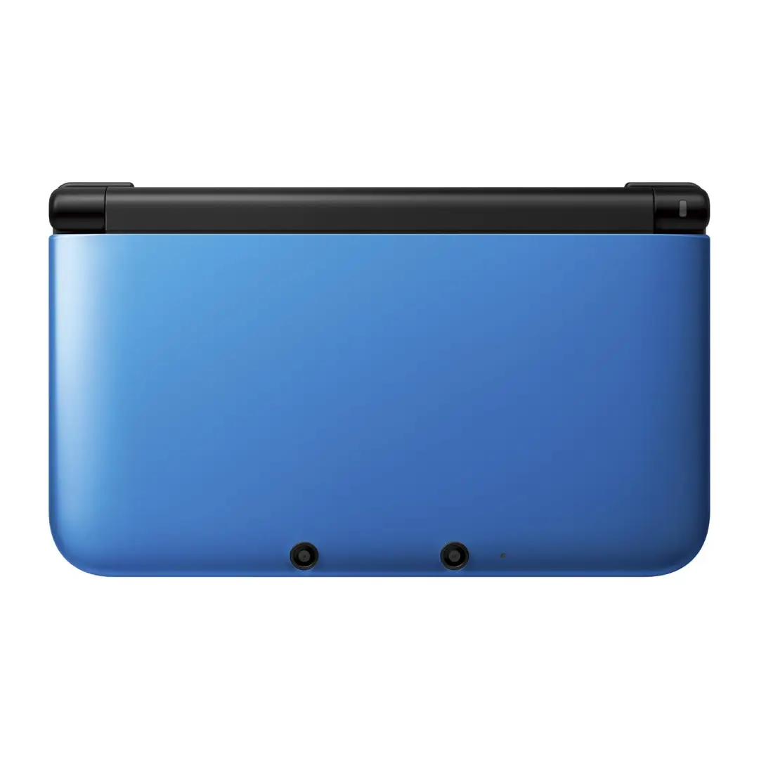 Imagen de la consola Nintendo 3DS XL cerrada, destacando su diseño compacto y portátil