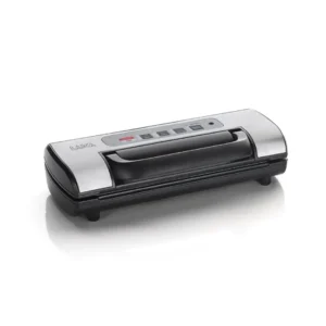 Imagen principal de la envasadora Laica VT-3217, con un diseño compacto y funcional de 120W, capaz de envasar a una velocidad de 15 litros por minuto