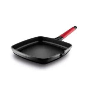Imagen principal de la plancha de asar Castey 2-IP27 con dimensiones de 27x27 cm y mango desmontable, ideal para cocinar con facilidad