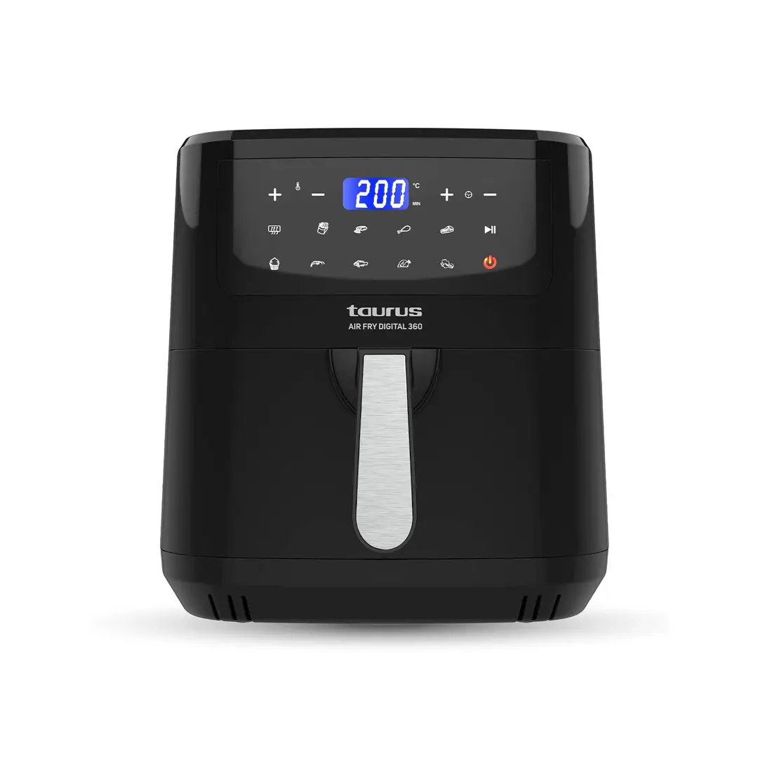 Imagen principal de la freidora dietética Air Fry Digital 360 Taurus con capacidad de 7.5L, diseño moderno y pantalla digital