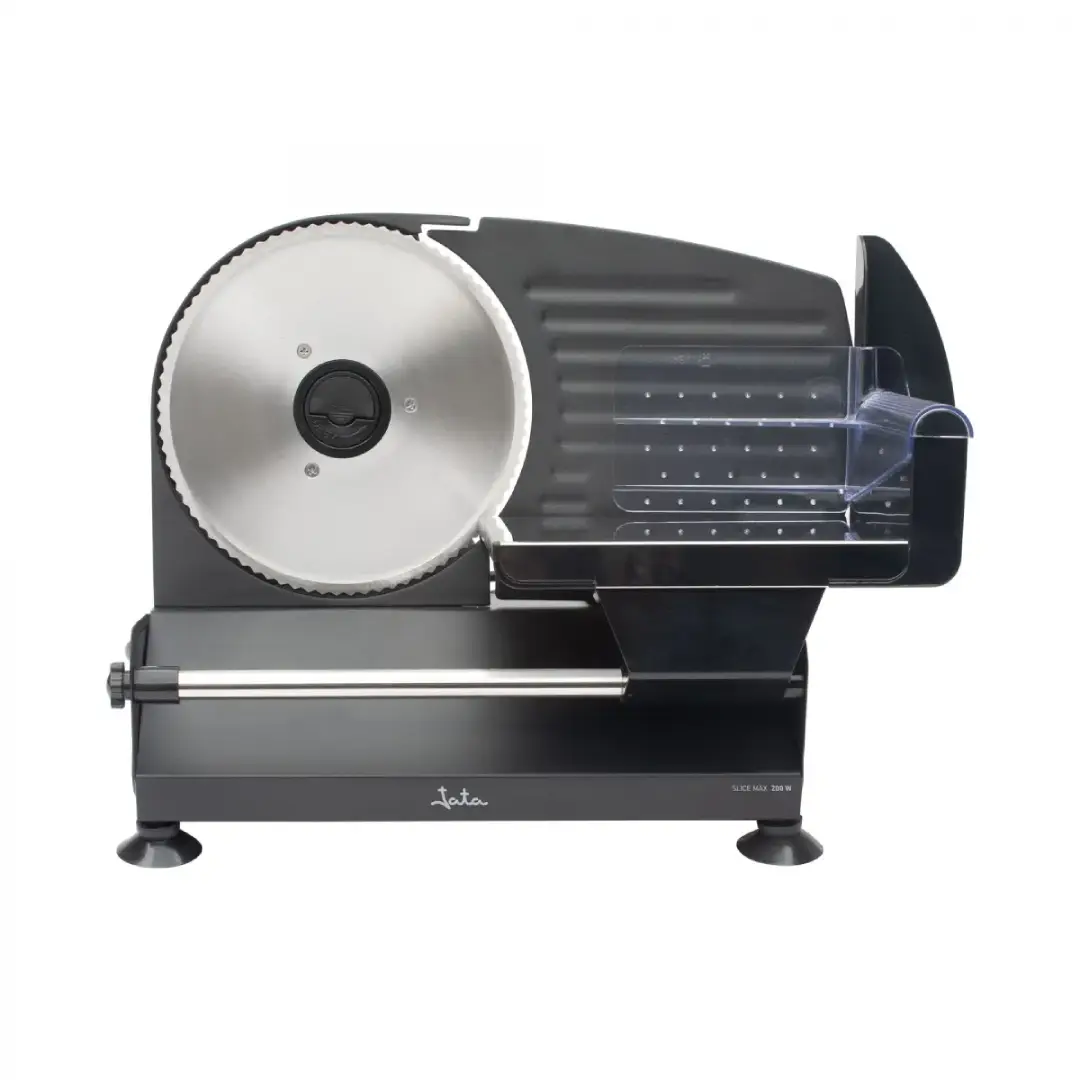 Imagen principal del cortafiambre JECF-1200 de Jata con motor de 200W y cuchilla de acero inoxidable