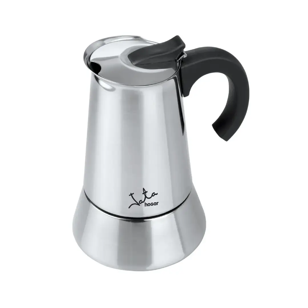Imagen principal de la cafetera clásica Jata CAX-110 estilo italiano, con capacidad para 10 tazas y diseño tradicional en acabado elegante
