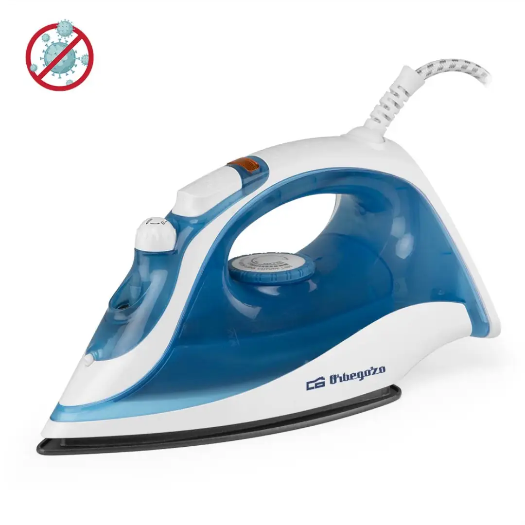 Imagen principal de la plancha SV-2025 de Orbegozo, con 2000W de potencia y función de auto-limpieza