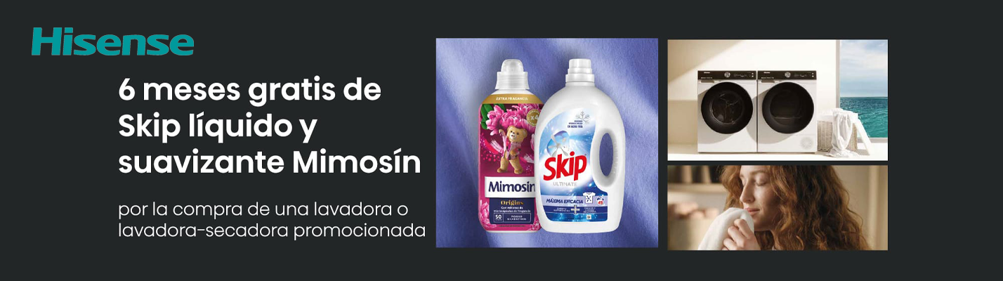 Cabecera web hisense 6 meses gratis de liquido y suavizante mimosin
