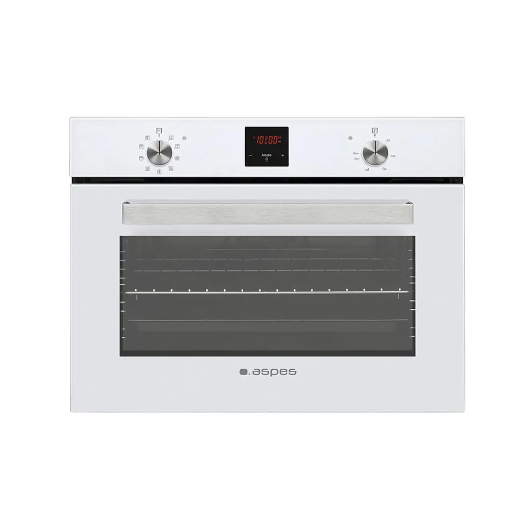 Imagen principal del horno blanco Aspes AHM-9500DCB, con capacidad para 45 litros y 9 programas de cocción