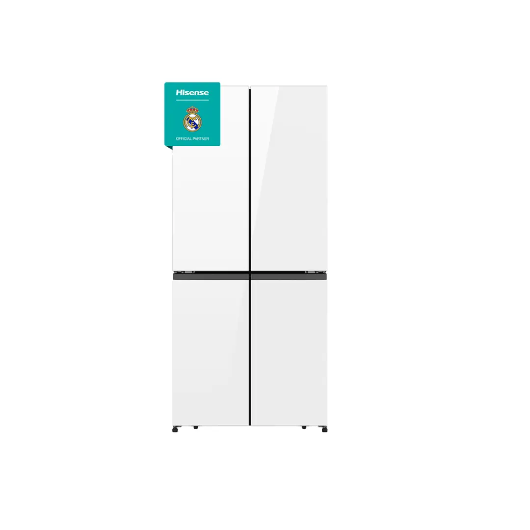 Imagen principal del frigorífico americano Hisense RQ-5P470SETE de 4 puertas en color blanco, con eficiencia energética E y medidas de 182x80 cm
