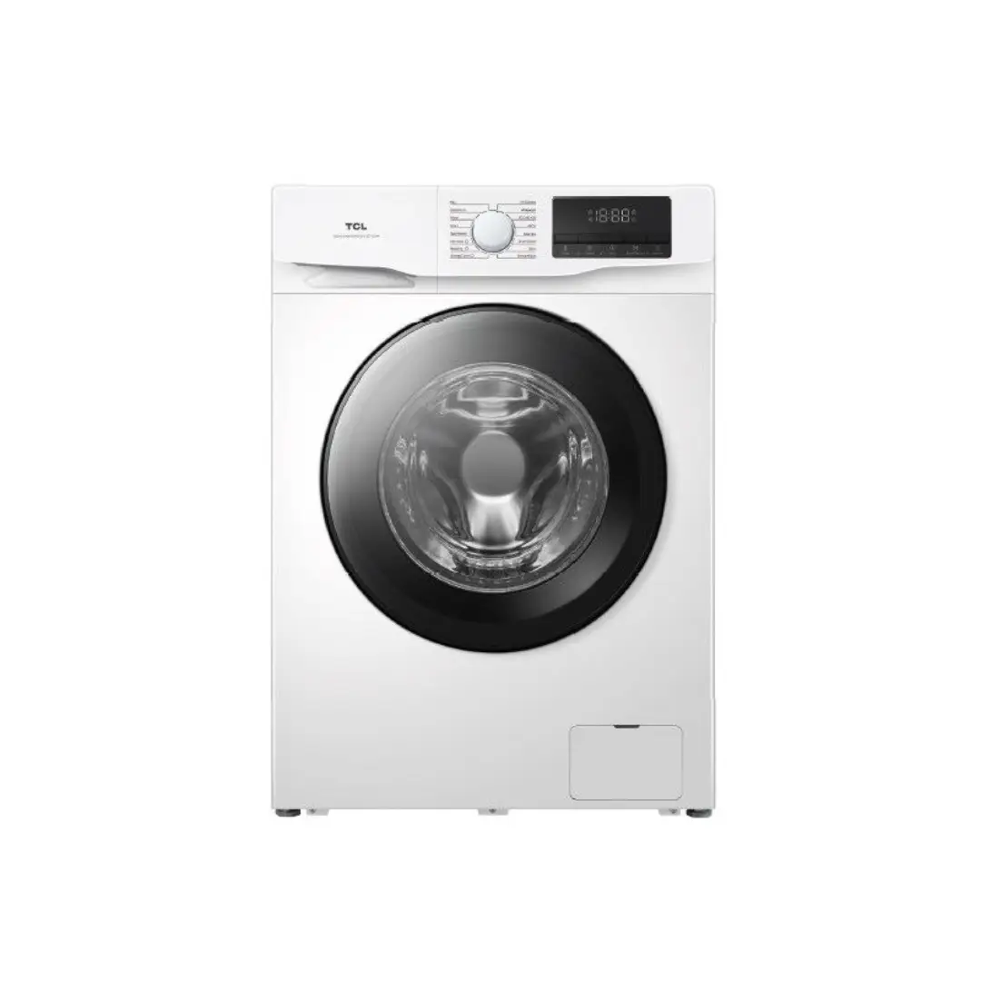 Imagen principal de la lavadora blanca TCL FF-0814WA0ES, con capacidad de 8 kg y velocidad de centrifugado de 1400 RPM