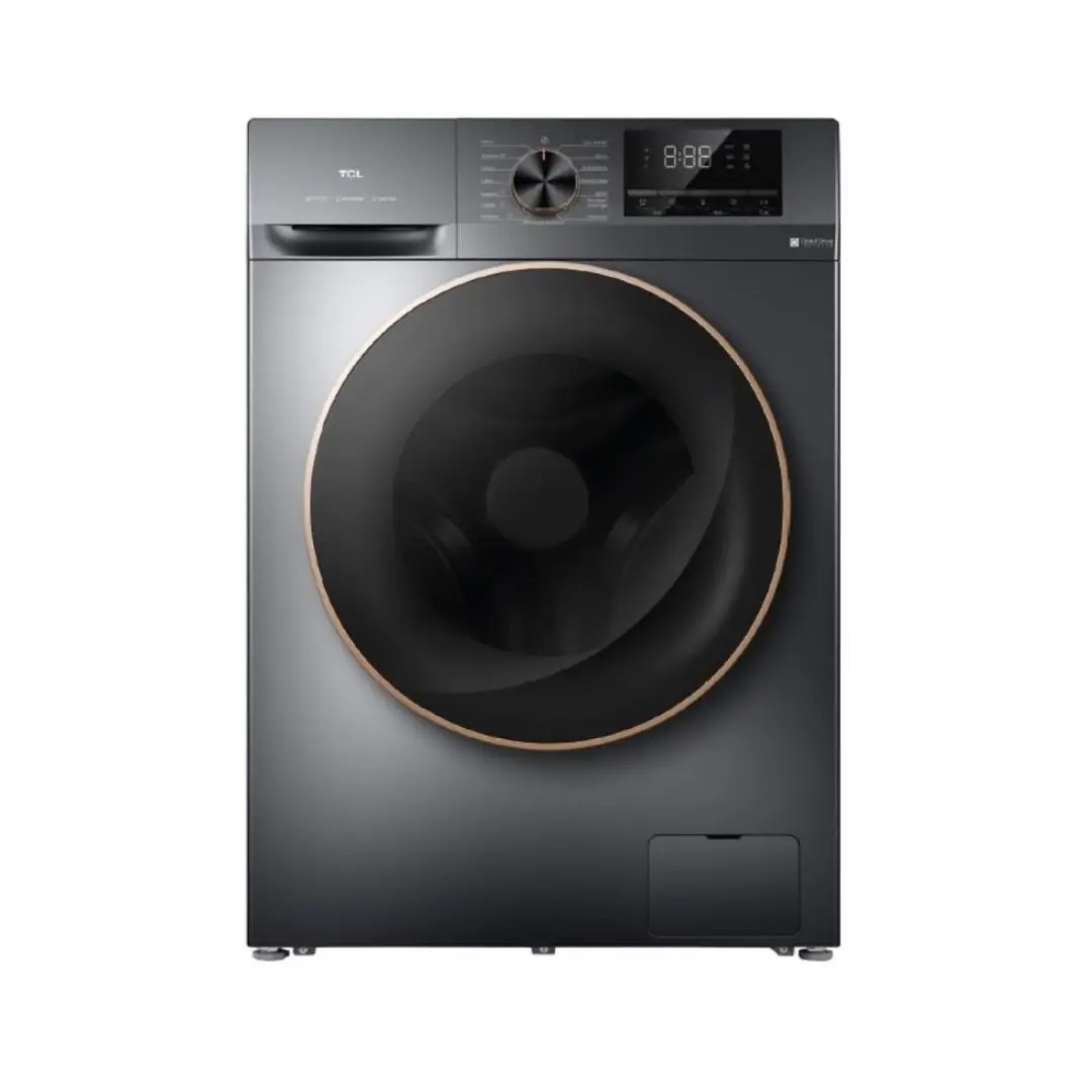 Imagen principal de la lavadora TCL FP-1012SA0ES en acabado inox, con capacidad de 10 kg y 1200 RPM