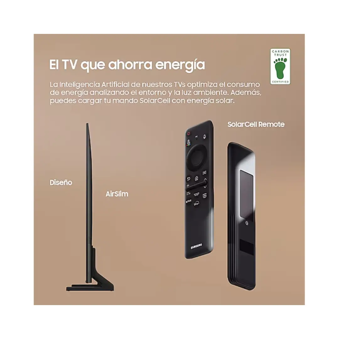 Vista detallada del diseño del televisor QLED Samsung TQ-43Q60DAUXXC mostrando su estructura y marco elegante