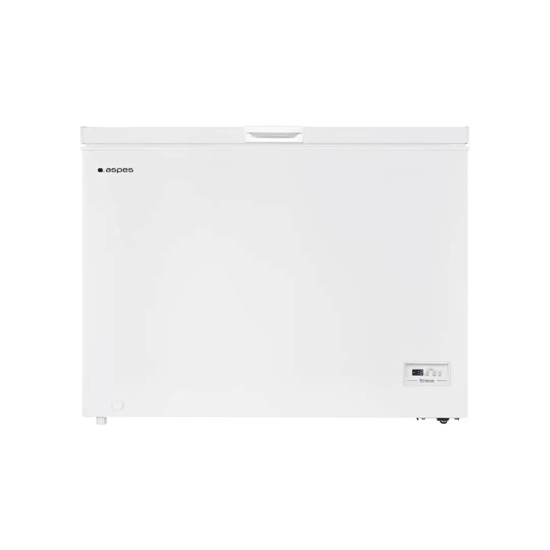 Imagen principal del congelador horizontal Aspes ACH-3001EDC, con capacidad de 290 litros y eficiencia energética E, ideal para almacenamiento de alimentos