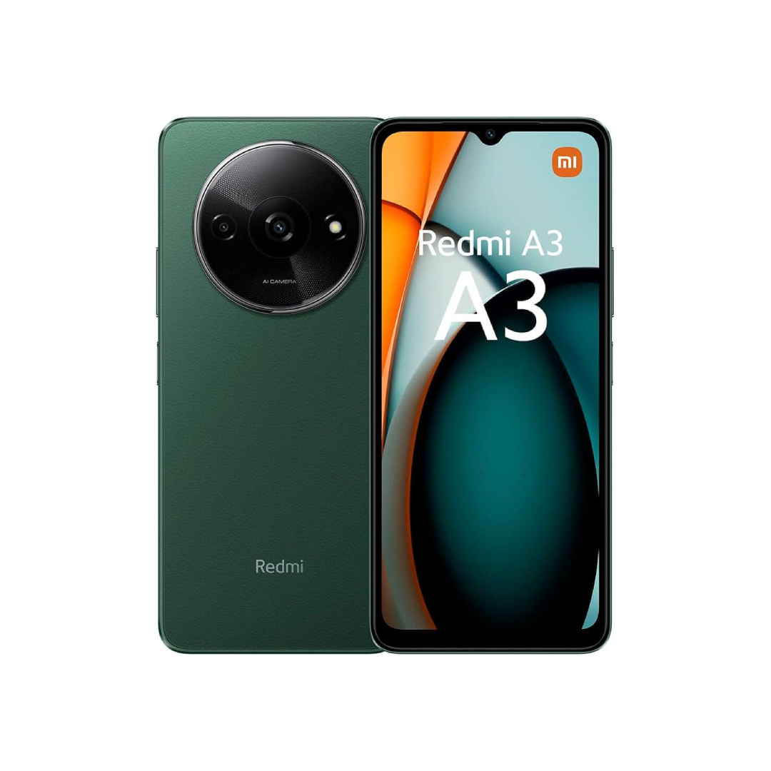 Teléfono móvil Redmi A3 de 6.71 pulgadas en color verde bosque con 3GB de RAM y 64GB de almacenamiento - Electrocash